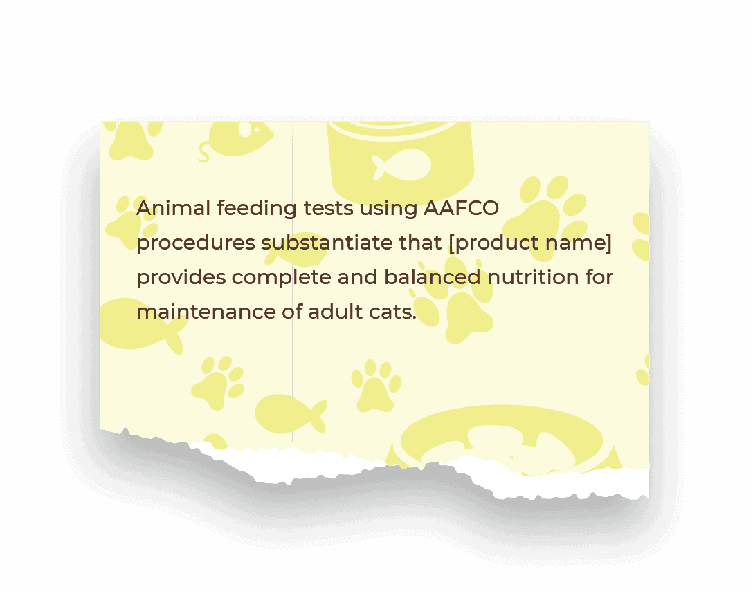 A yellow piece of paper with a background pattern of fish and pawprints has a torn bottom edge. The paper scrap reads: Animal feeding tests using AAFCO procedures substantiate that <div class="woocommerce "><ul class="products columns-4">
<li class="product type-product post-12357 status-publish first instock product_cat-minimally-processed-natural-dog-food product_cat-wet-dog-food has-post-thumbnail shipping-taxable purchasable product-type-variable has-default-attributes">
	<a href="https://rawznaturalpetfood.com/product/96-beef-and-beef-liver-dog-food/" class="woocommerce-LoopProduct-link woocommerce-loop-product__link"><img width="300" height="300" src="https://rawznaturalpetfood.com/wp-content/uploads/2025/05/RAWZ_WebsiteCarousel_Dog_Pate_BeefBeefLiver_12.5OZ-FRONT-300x300.webp" class="attachment-woocommerce_thumbnail size-woocommerce_thumbnail" alt="96% Beef & Beef Liver Dog Food" srcset="https://rawznaturalpetfood.com/wp-content/uploads/2025/05/RAWZ_WebsiteCarousel_Dog_Pate_BeefBeefLiver_12.5OZ-FRONT-300x300.webp 300w, https://rawznaturalpetfood.com/wp-content/uploads/2025/05/RAWZ_WebsiteCarousel_Dog_Pate_BeefBeefLiver_12.5OZ-FRONT-1024x1024.webp 1024w, https://rawznaturalpetfood.com/wp-content/uploads/2025/05/RAWZ_WebsiteCarousel_Dog_Pate_BeefBeefLiver_12.5OZ-FRONT-150x150.webp 150w, https://rawznaturalpetfood.com/wp-content/uploads/2025/05/RAWZ_WebsiteCarousel_Dog_Pate_BeefBeefLiver_12.5OZ-FRONT-768x768.webp 768w, https://rawznaturalpetfood.com/wp-content/uploads/2025/05/RAWZ_WebsiteCarousel_Dog_Pate_BeefBeefLiver_12.5OZ-FRONT-1536x1536.webp 1536w, https://rawznaturalpetfood.com/wp-content/uploads/2025/05/RAWZ_WebsiteCarousel_Dog_Pate_BeefBeefLiver_12.5OZ-FRONT-2048x2048.webp 2048w, https://rawznaturalpetfood.com/wp-content/uploads/2025/05/RAWZ_WebsiteCarousel_Dog_Pate_BeefBeefLiver_12.5OZ-FRONT-600x600.webp 600w, https://rawznaturalpetfood.com/wp-content/uploads/2025/05/RAWZ_WebsiteCarousel_Dog_Pate_BeefBeefLiver_12.5OZ-FRONT-100x100.webp 100w" sizes="(max-width: 300px) 100vw, 300px" /><h2 class="woocommerce-loop-product__title">96% Beef & Beef Liver Dog Food</h2>
	<span class="price"><span class="woocommerce-Price-amount amount"><bdi><span class="woocommerce-Price-currencySymbol">$</span>3.00</bdi></span></span>
</a><a href="https://rawznaturalpetfood.com/product/96-beef-and-beef-liver-dog-food/" aria-describedby="woocommerce_loop_add_to_cart_link_describedby_12357" data-quantity="1" class="button product_type_variable add_to_cart_button" data-product_id="12357" data-product_sku="" aria-label="Select options for “96% Beef & Beef Liver Dog Food”" rel="nofollow">Select options</a>	<span id="woocommerce_loop_add_to_cart_link_describedby_12357" class="screen-reader-text">
		This product has multiple variants. The options may be chosen on the product page	</span>
</li>
</ul>
</div> provides complete and balanced nutrition for maintenance of adult cats.