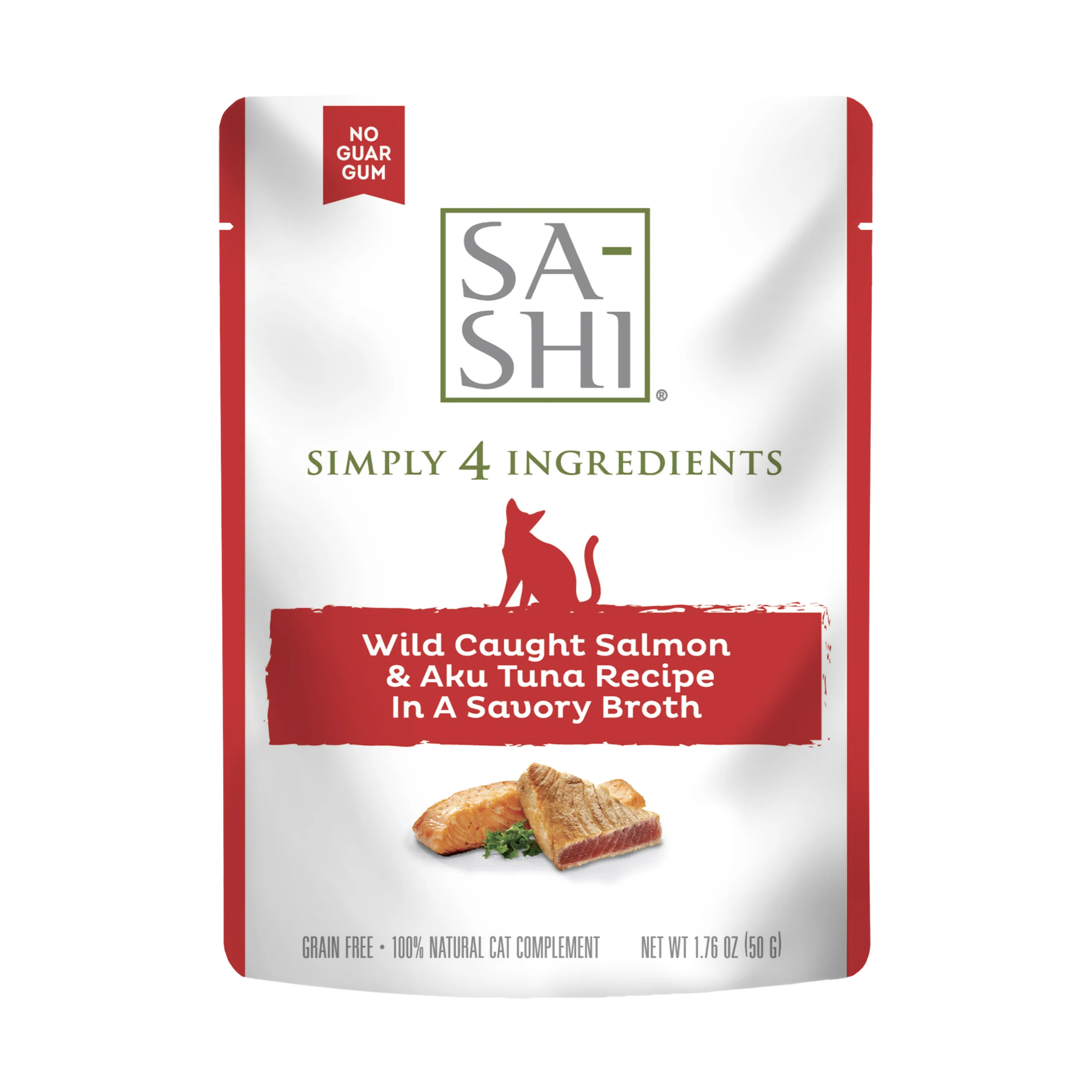 Sa-Shi Wild Caught Salmon & Aku Tuna Cat Food Recipe in Savory Broth