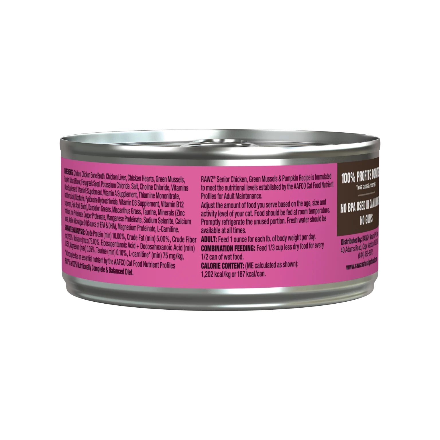 wet cat food with proper levels of taurine and l-carnitine Senior Chicken, New Zealand Green Mussels & Pumpkin niacinamide whitening