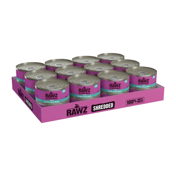 RAWZ_WebsiteCarousel_Cat_Shredded_Chicken&Duck_5.5OZ-TRAY