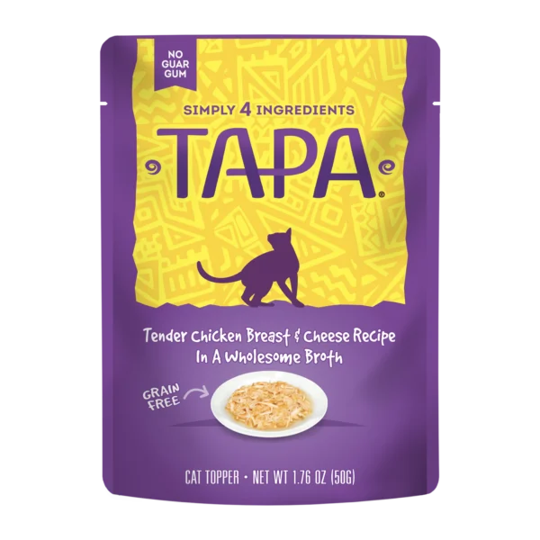 Tapa Tender Chicken Breast & Cheese Cat Food Recipe in Wholesome Broth