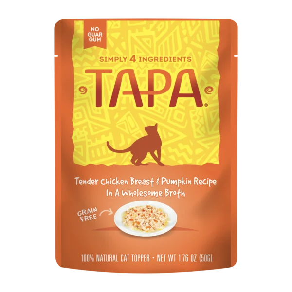 Tapa Tender Chicken Breast & Pumpkin Cat Food Recipe in Wholesome Broth