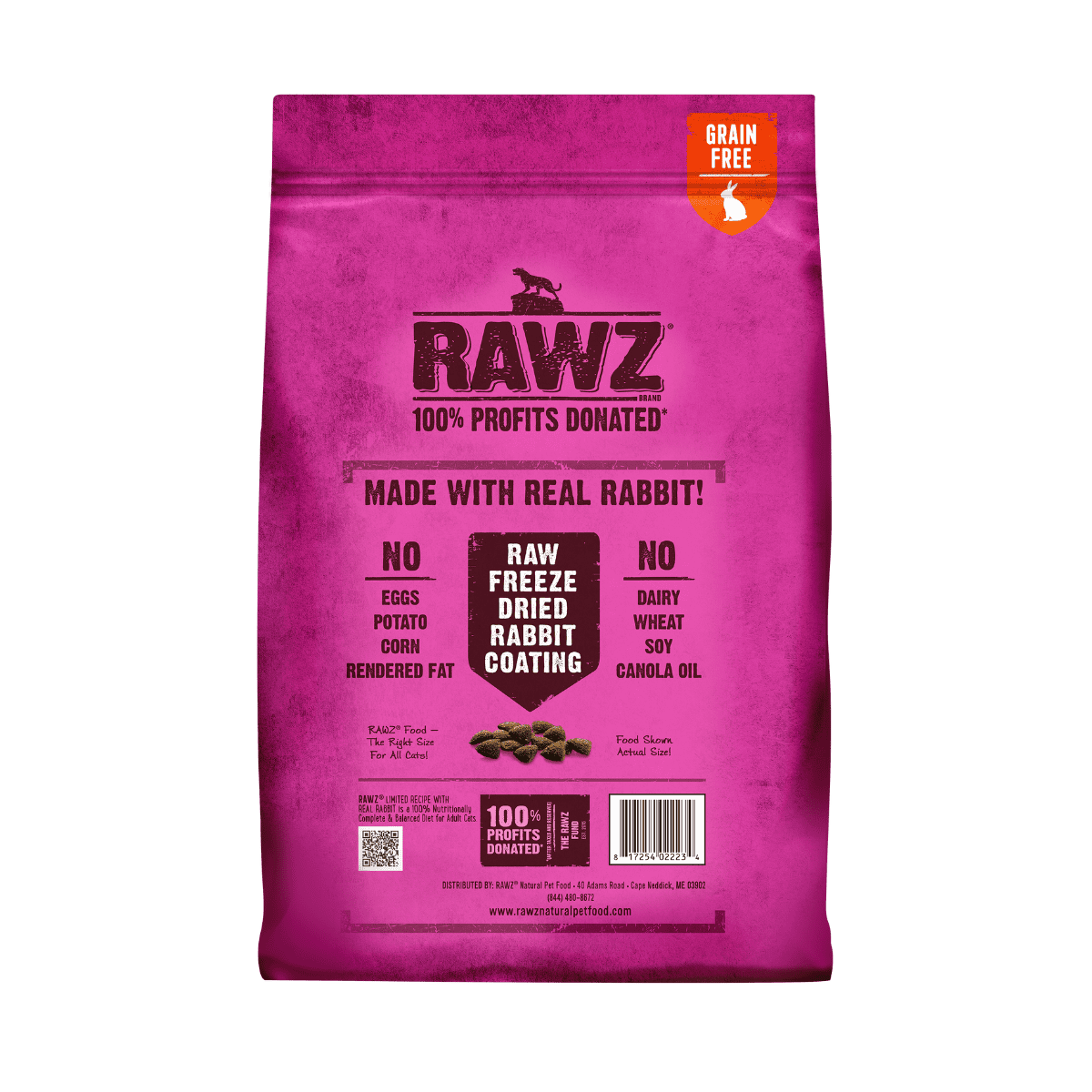 REAL RABBIT DRY FOOD FOR CATS RAWZ