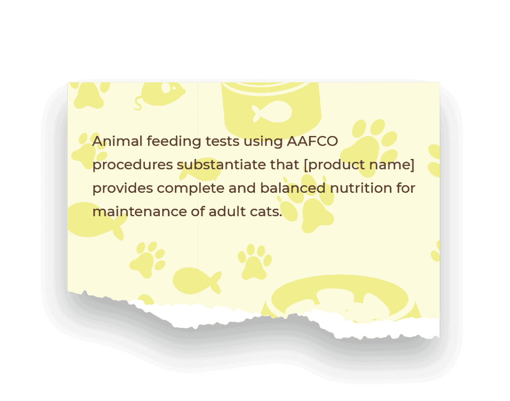A yellow piece of paper with a background pattern of fish and pawprints has a torn bottom edge. The paper scrap reads: Animal feeding tests using AAFCO procedures substantiate that <div class="woocommerce "><ul class="products columns-3">
<li class="product type-product post-7393 status-publish first instock product_cat-wet-dog-food product_cat-minimally-processed-natural-dog-food has-post-thumbnail shipping-taxable product-type-simple">
	<a href="https://rawznaturalpetfood.com/product/96-beef-and-beef-liver-dog-food/" class="woocommerce-LoopProduct-link woocommerce-loop-product__link"><img width="300" height="300" src="https://rawznaturalpetfood.com/wp-content/uploads/RAWZ_Dog_96_Beef_can_web-300x300.png" class="attachment-woocommerce_thumbnail size-woocommerce_thumbnail" alt="" srcset="https://rawznaturalpetfood.com/wp-content/uploads/RAWZ_Dog_96_Beef_can_web-300x300.png 300w, https://rawznaturalpetfood.com/wp-content/uploads/RAWZ_Dog_96_Beef_can_web-150x150.png 150w, https://rawznaturalpetfood.com/wp-content/uploads/RAWZ_Dog_96_Beef_can_web-100x100.png 100w" sizes="(max-width: 300px) 100vw, 300px" /><h2 class="woocommerce-loop-product__title">96% Beef & Beef Liver Dog Food</h2>
<buy-local-widget-app brand_key="C808-ACFF-1CC0-27F2-BE8C" product_key="product-7479"></buy-local-widget-app><a href="https://rawznaturalpetfood.com/product/96-beef-and-beef-liver-dog-food/" data-quantity="1" class="button product_type_simple" data-product_id="7393" data-product_sku="8-58531-00570-0" aria-label="Read more about “96% Beef & Beef Liver Dog Food”" aria-describedby="" rel="nofollow">Read more</a></li>
</ul>
</div> provides complete and balanced nutrition for maintenance of adult cats.