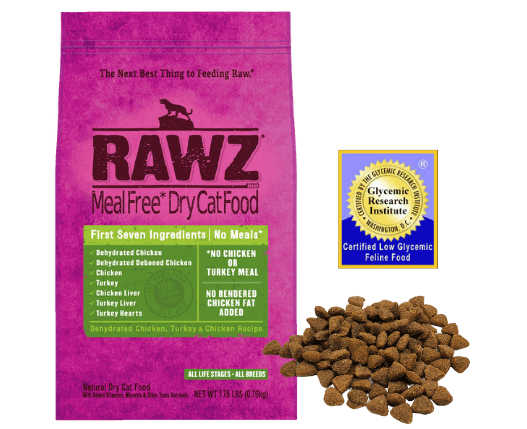 meal free dry cat food certified low glycemic