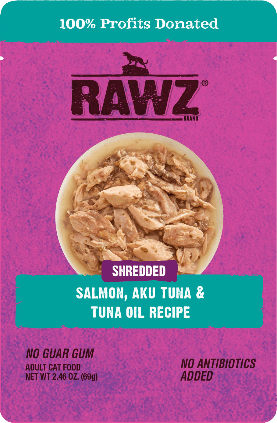 RAWZ Shredded Cat Food - SALMON, AKU TUNA & TUNA OIL